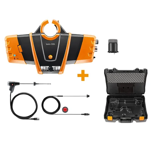 ست تستو 330i برای اندازه گیری گاز دودکش در سیستم های گازی، نفتی و سوخت جامد | testo 330i