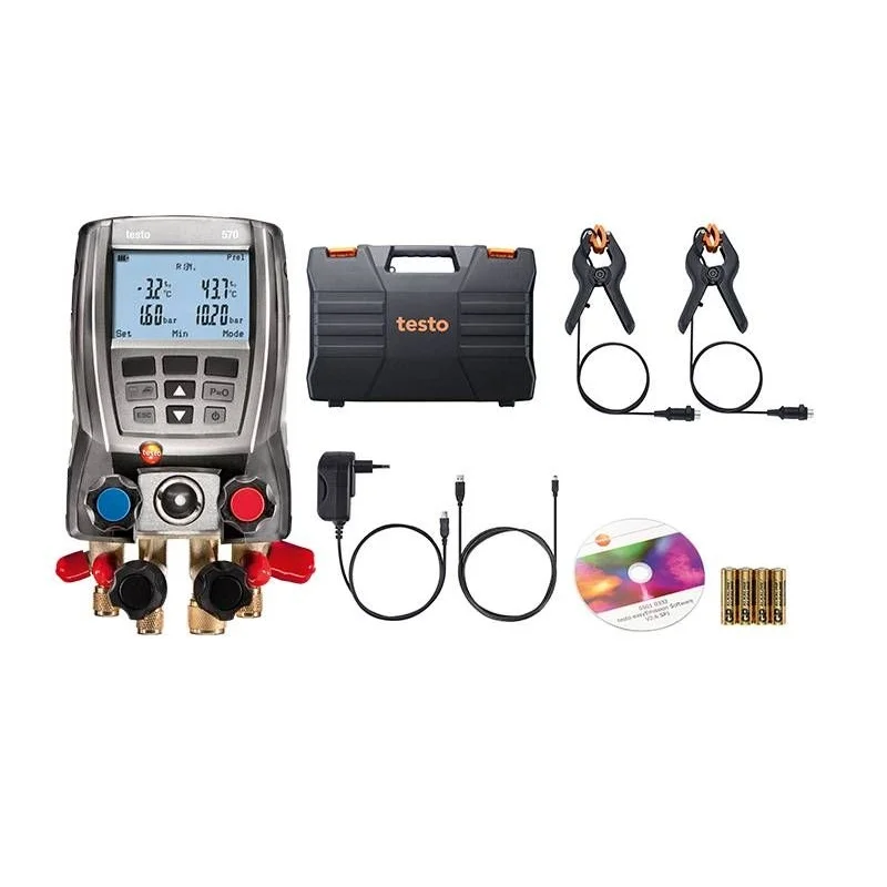 گیج منیفولد دیجیتال تستو 570 -کیت 2 | testo 570-2 kit - Digital manifold gauge