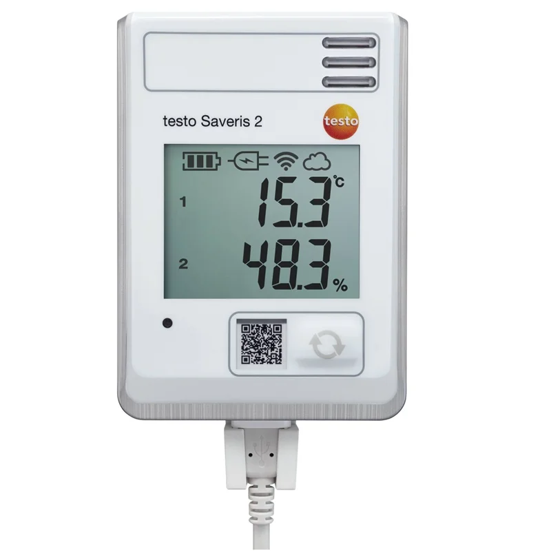 دیتالاگر wifi با صفحه نمایش و پراب دما و رطوبت داخلی تستو سوریز 2 (H1) |  testo Saveris 2-H1 - WiFi data logger with display and integrated temperature and humidity probe